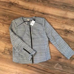 J Crew jacquard full-zip jacket